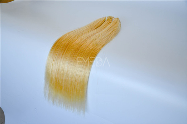 Blonde Russian hair double drawn hair weft  ZJ0064
